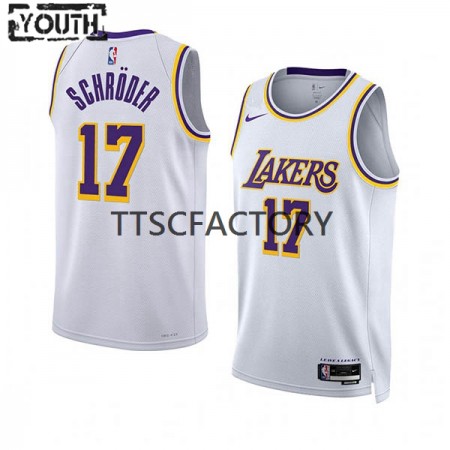 Maillot Enfant Los Angeles Lakers Dennis Schroder 17 Nike 2022-23 Association Edition Blanc Swingman